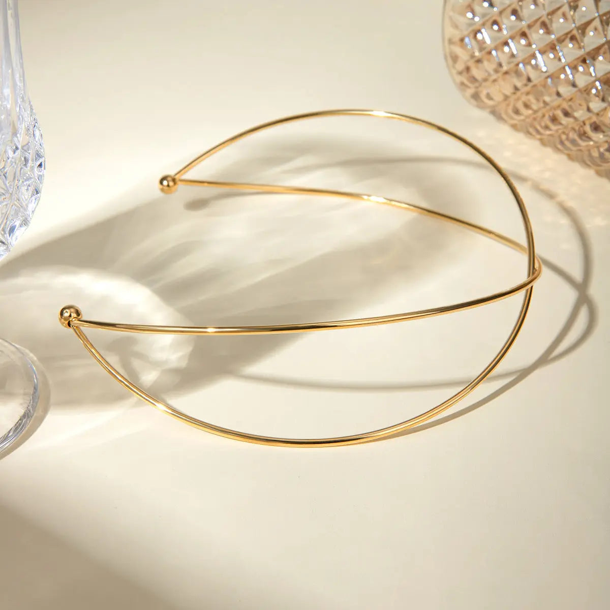 Stainless Steel Simple Geometric Line Cross Day Collar  Collars and Leads