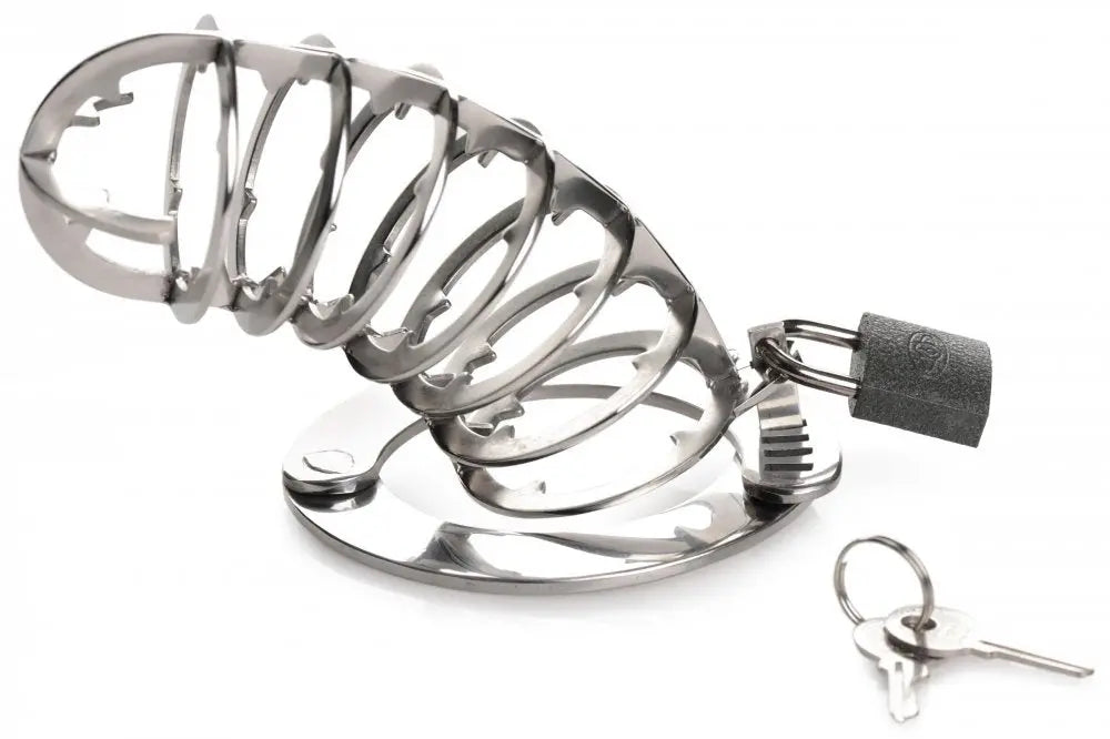 Stainless Steel Spiked Chastity Cage  Chastity