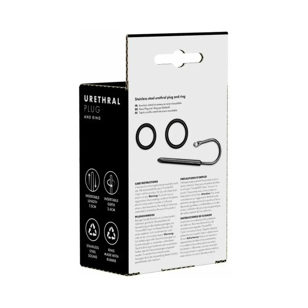 Stainless Steel Urethral Plug and Glans Ring  Fetish - Urethral