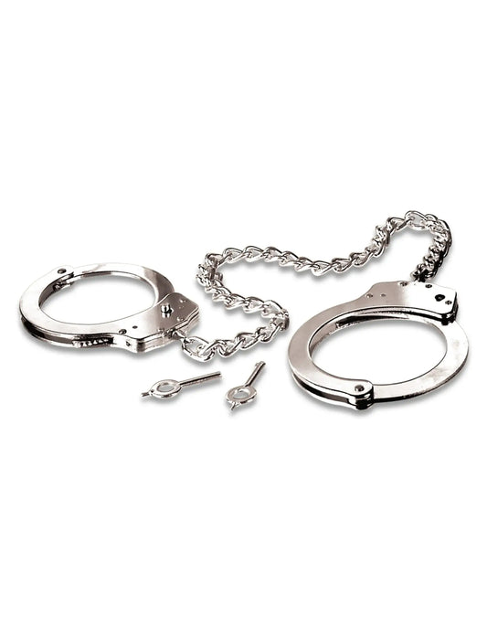 Steel Heavy Duty Bondage Ankle Cuffs Metal Leg Cuffs Silver  Fetish - Cuffs & Restraints
