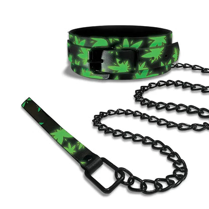 Stoner Vibes Chronic Collection Glow in the Dark Collar and Leash  Collars and Leads