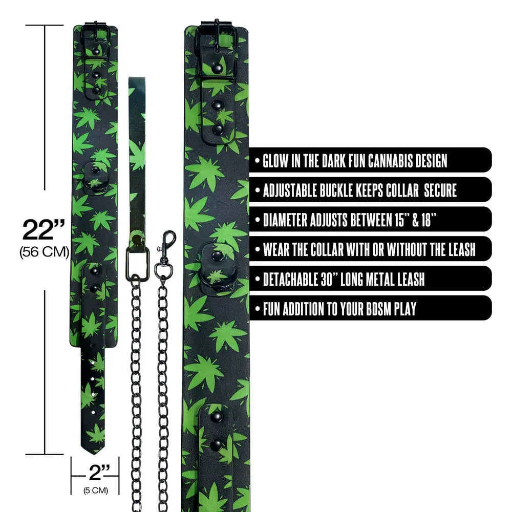 Stoner Vibes Chronic Collection Glow in the Dark Collar and Leash  Collars and Leads