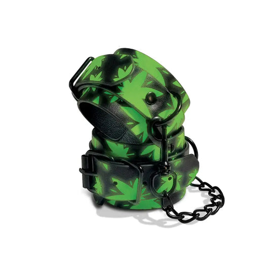 Stoner Vibes Chronic Collection Glow in the Dark Wrist Cuffs  Restraints and Cuffs