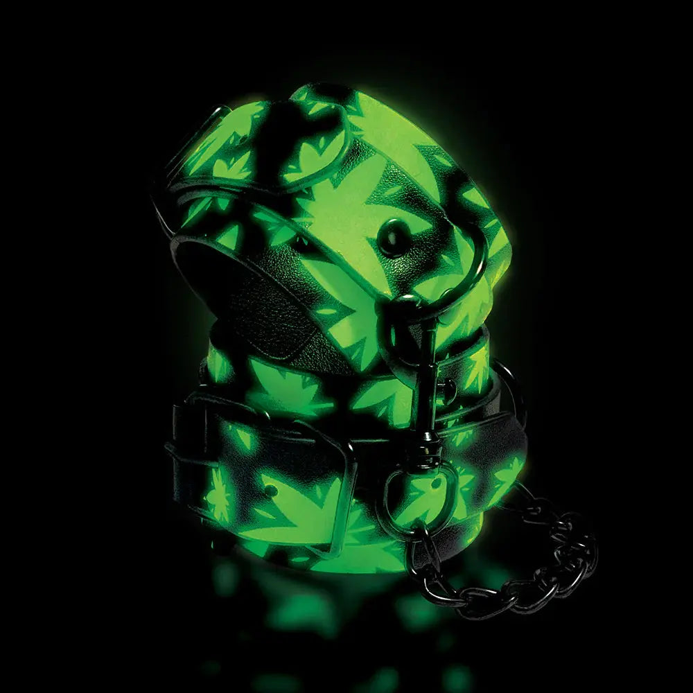 Stoner Vibes Chronic Collection Glow in the Dark Wrist Cuffs  Restraints and Cuffs