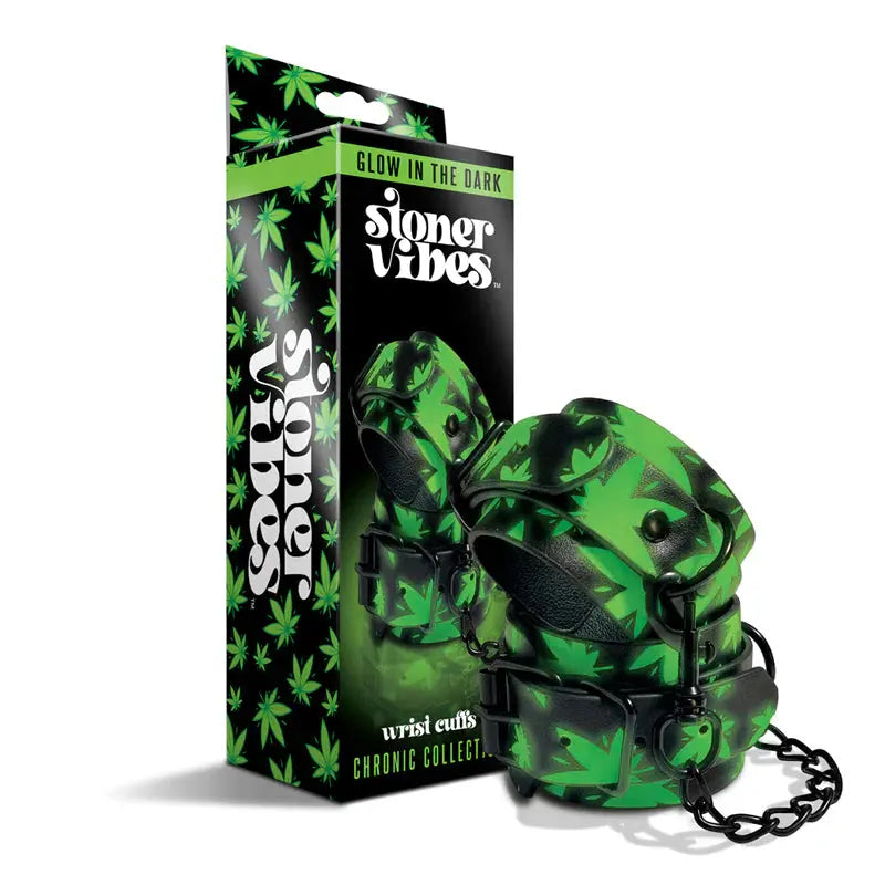 Stoner Vibes Chronic Collection Glow in the Dark Wrist Cuffs  Restraints and Cuffs
