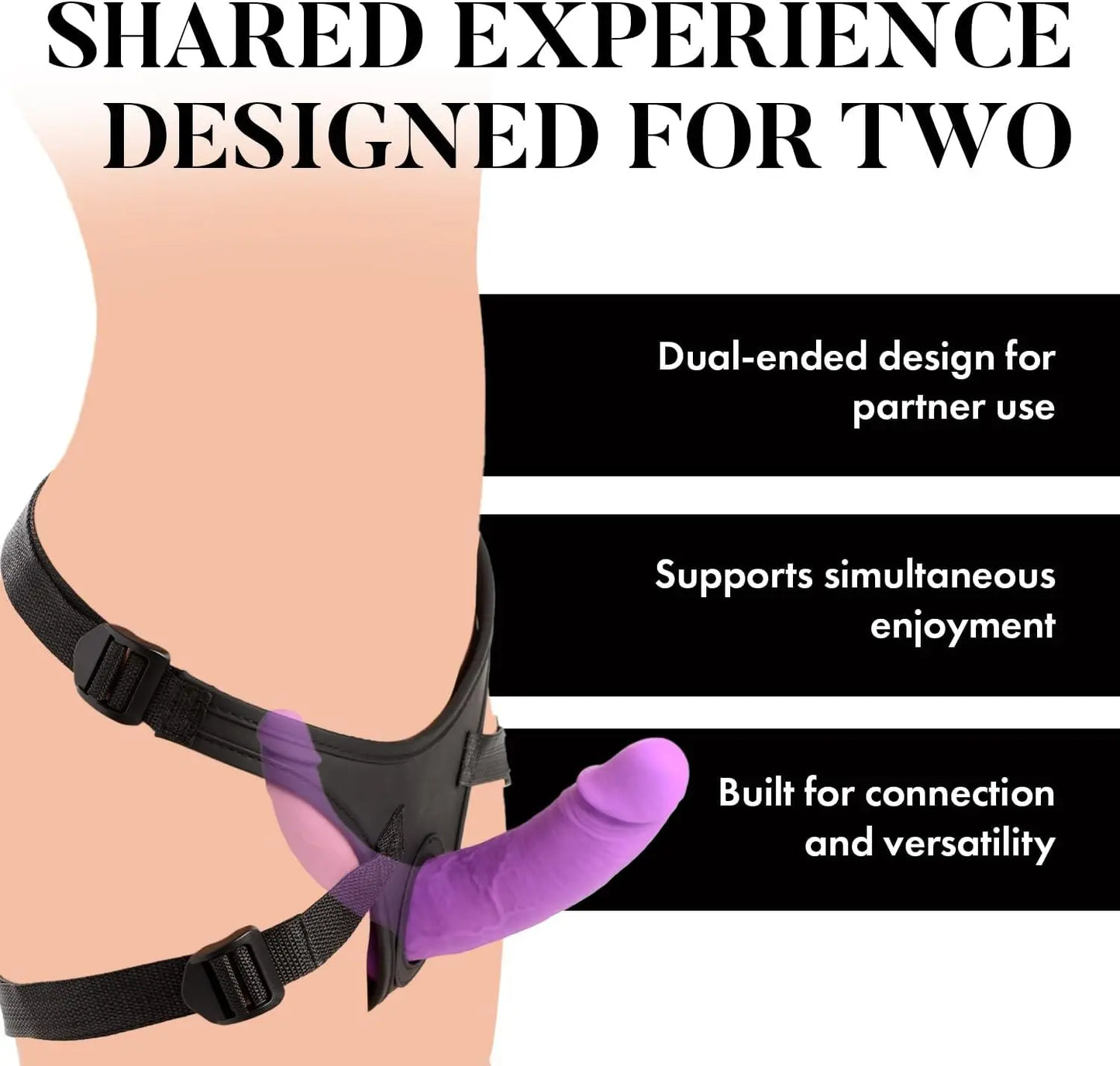 Strap-on Kit - Silicone Double Dildo with Harness  Double Dildo