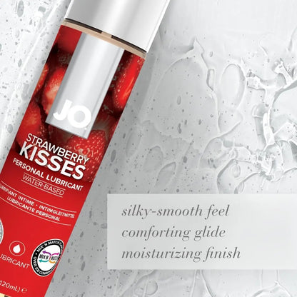 Strawberry Flavored Water-Based Lubricant 4 oz. JO H2O Strawberry Kisses  Lubes, Lotions and Accessories