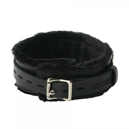Strict Leather BDSM Collar Premium Fur Lined Locking Bondage Collar- SM  Collars and Leads