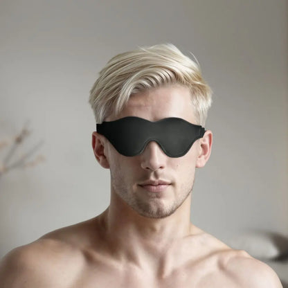 Strict Leather Black Fleece Lined Blindfold  Blindfold