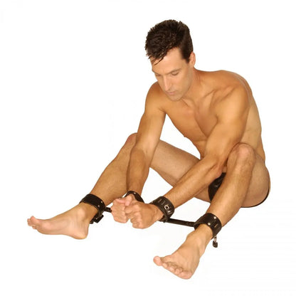 Strict Leather Locking Wrist and Ankle BDSM Spreader Bar  Restraints and Cuffs