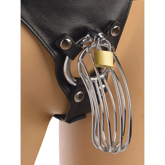 Strict Leather Male Chastity Device Harness Cock Cage Chastity Harness  Bondage Gear