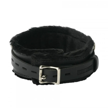 Strict Leather Premium Fur Lined Bondage Locking Collar- XL BDSM Collar  Collars and Leads