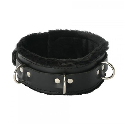 Strict Leather Premium Fur Lined Bondage Locking Collar- XL BDSM Collar  Collars and Leads
