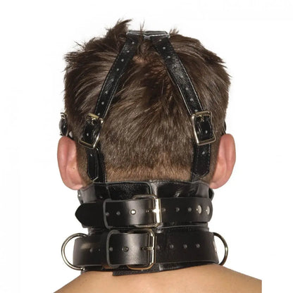 Strict Leather Premium Leather Bondage Muzzle with Blindfold and Gags  Bondage Hood