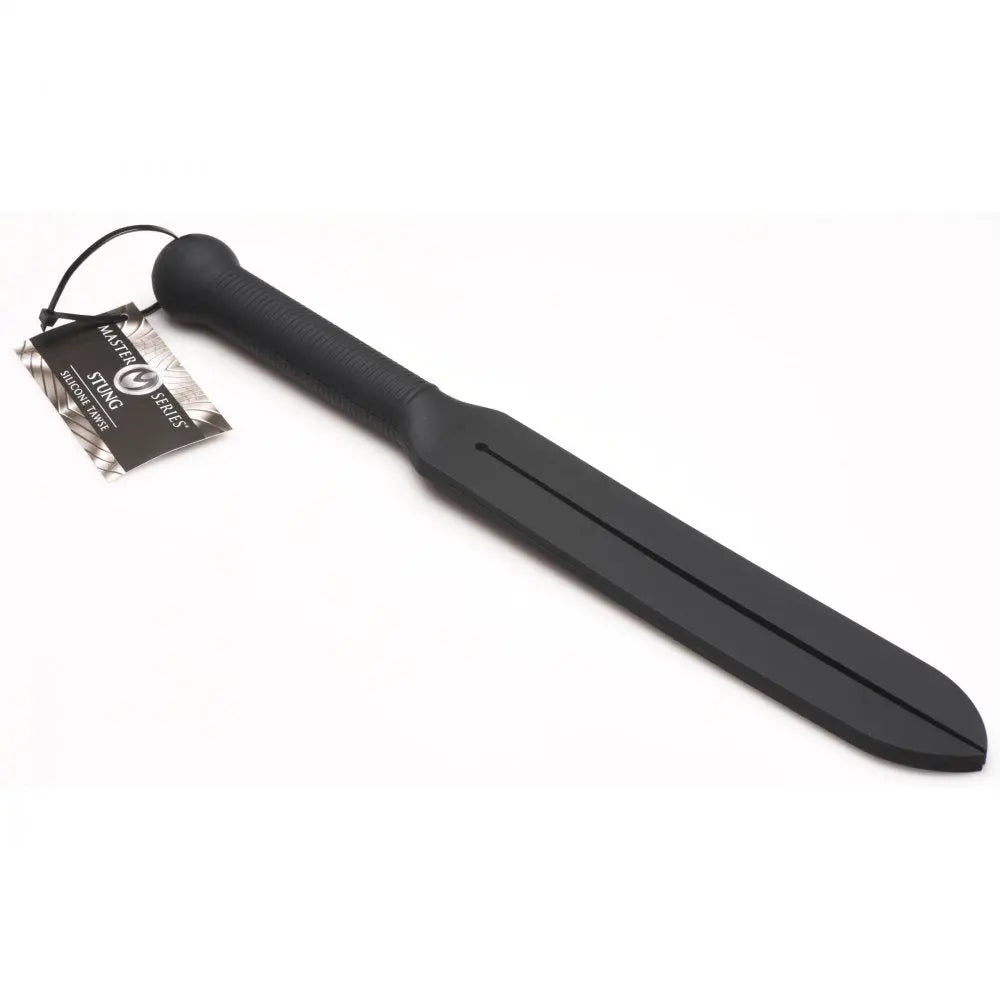 Stung Silicone Tawse - Black BDSM Impact Play Slapper  Paddle