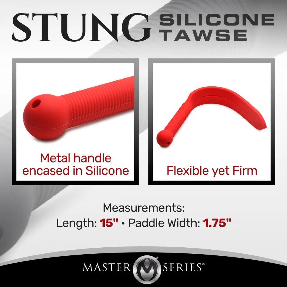 Stung Silicone Tawse - Red BDSM Paddle  Impact Play