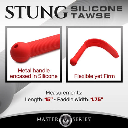 Stung Silicone Tawse - Red BDSM Paddle  Impact Play