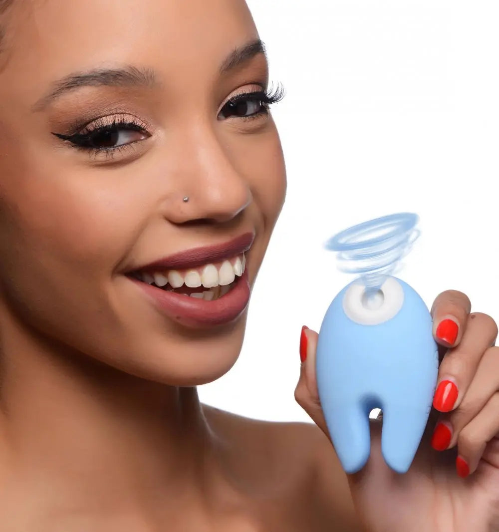 Sucky Bunny Silicone Clitoral  Stimulator - Blue  Suction Vibrators