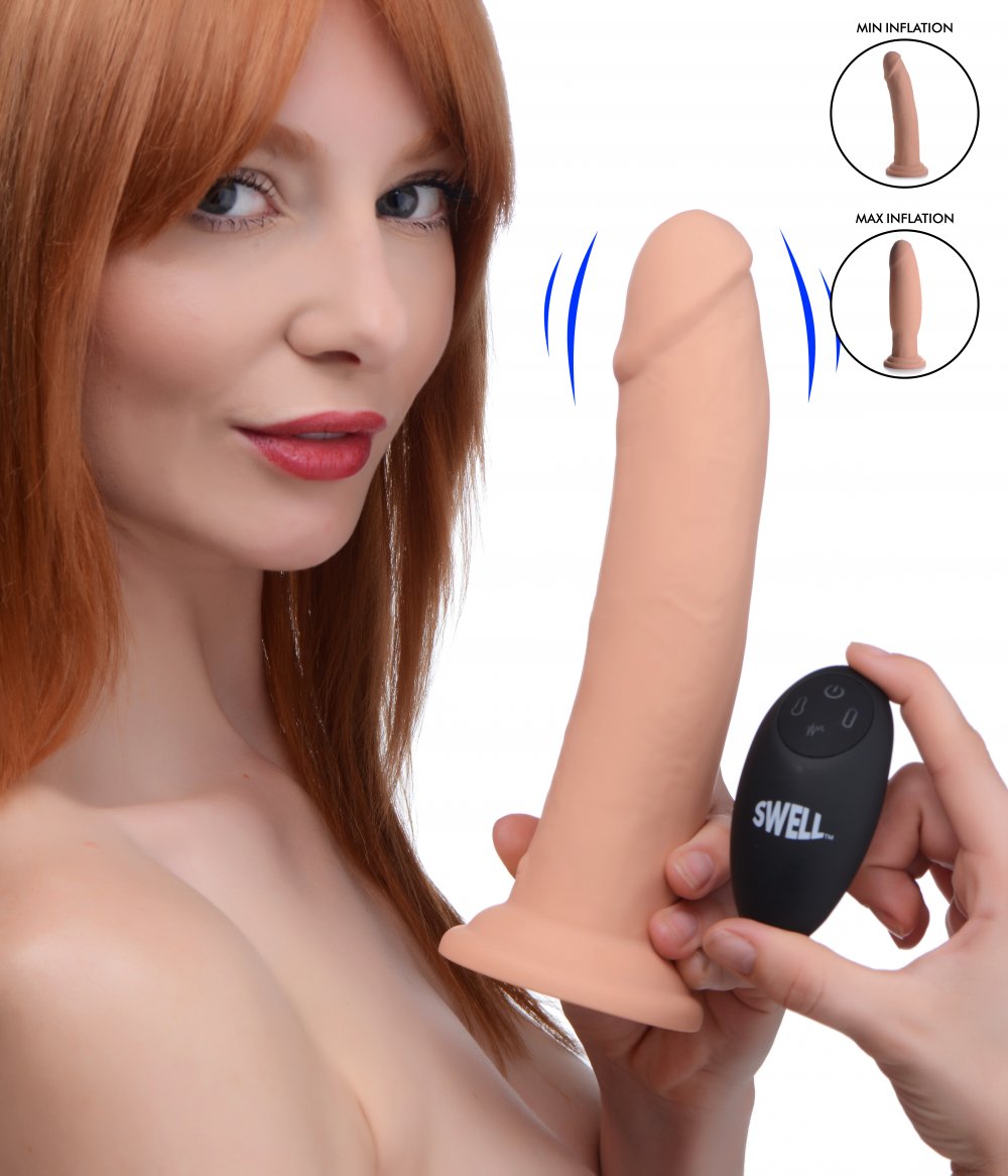 Suction Cup Vibrator Inflatable Remote Control Rideable Dildo 8.5 Inch Silicone Sex Toy  Dildos