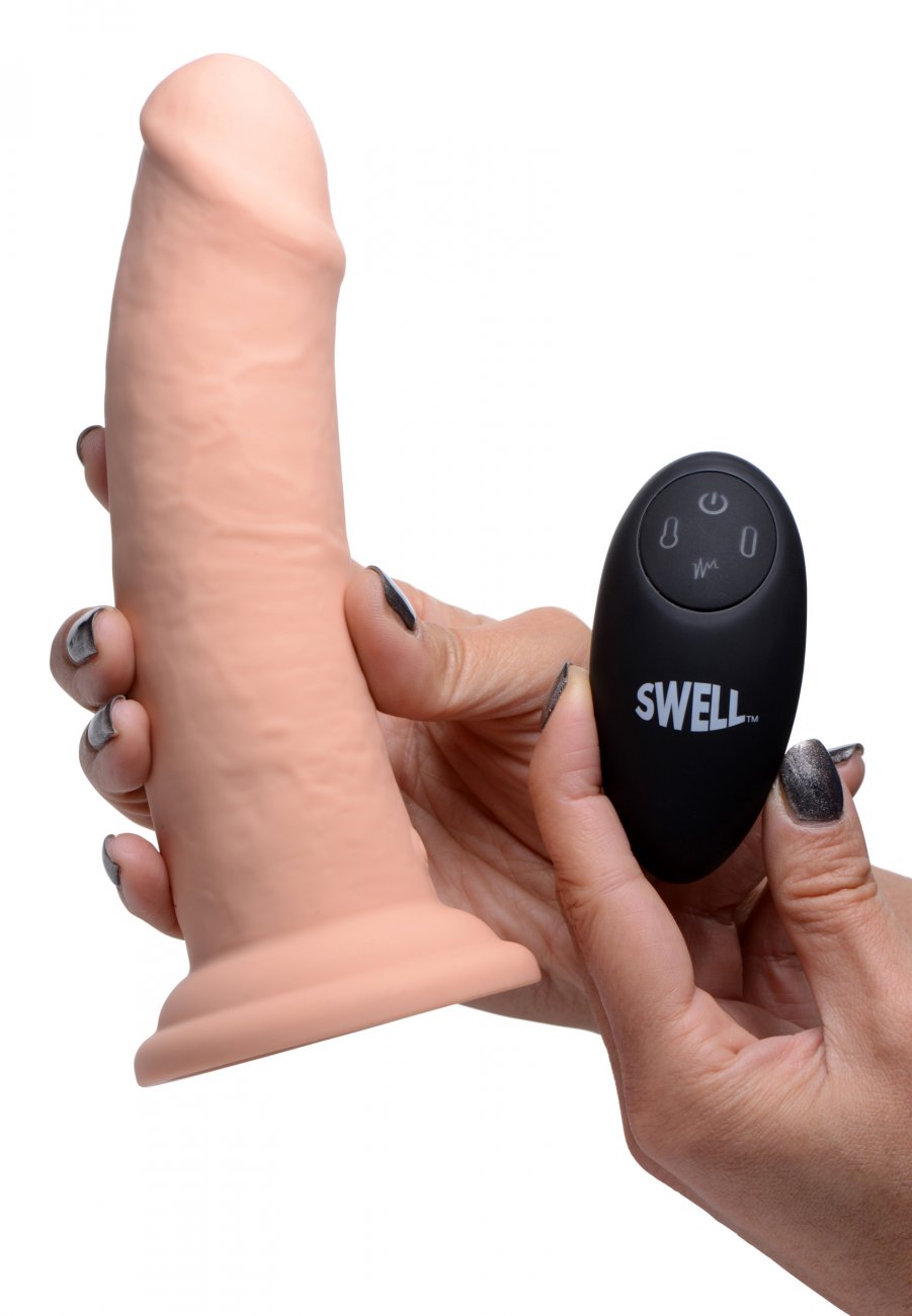 Suction Cup Vibrator Inflatable Rideable Dildo 7 Inch Silicone Remote Control Sex Toy  Dildos