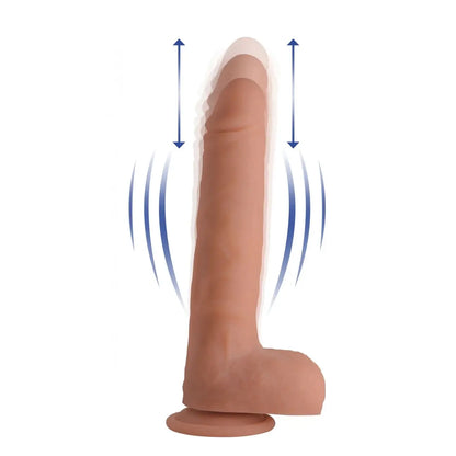 Suction Cup Vibrator Thrusting Remote Control Rideable Dildo Silicone 10 Inch  Thrusting Dildo