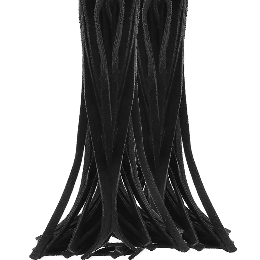 Suede Flogger - Suede with Leather Handle Black  Fetish - Whips Crops & Paddles