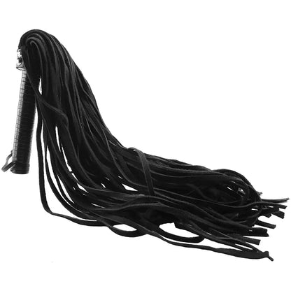 Suede Flogger - Suede with Leather Handle Black  Fetish - Whips Crops & Paddles
