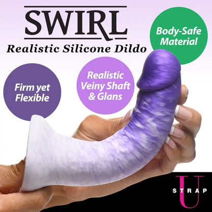 Swirl Realistic Silicone G-Spot Dildo Sex Toy - Purple  Dildos