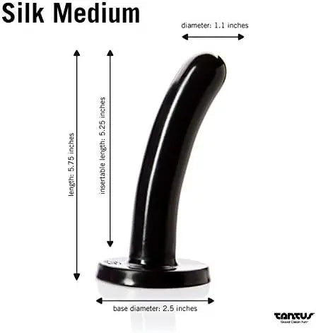 Tantus Silk Medium Beginner Anal Dildo Black  Curved Dildo