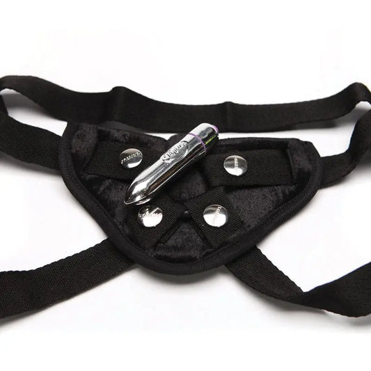 Tantus Velvet Vibrating Strap-On Harness Onyx  Harnesses