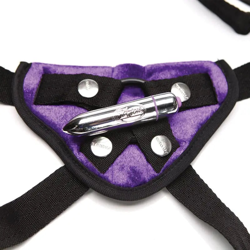 Tantus Velvet Vibrating Strap-On Harness Purple  Harnesses