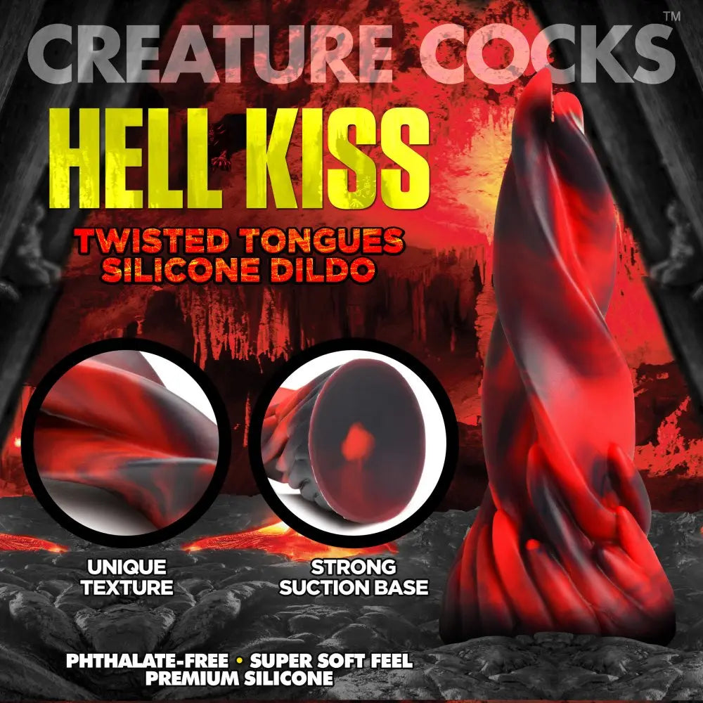 Tapered Dildo - Hell Kiss Twisted Tongues Silicone Sex Toy  Fantasy Dildos