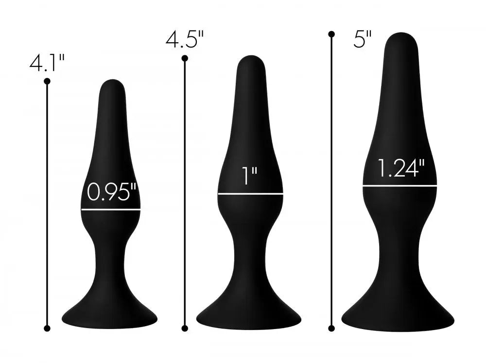 Tapered Silicone Body Safe Anal Trainer Set Butt Plug Sex Toys  Anal