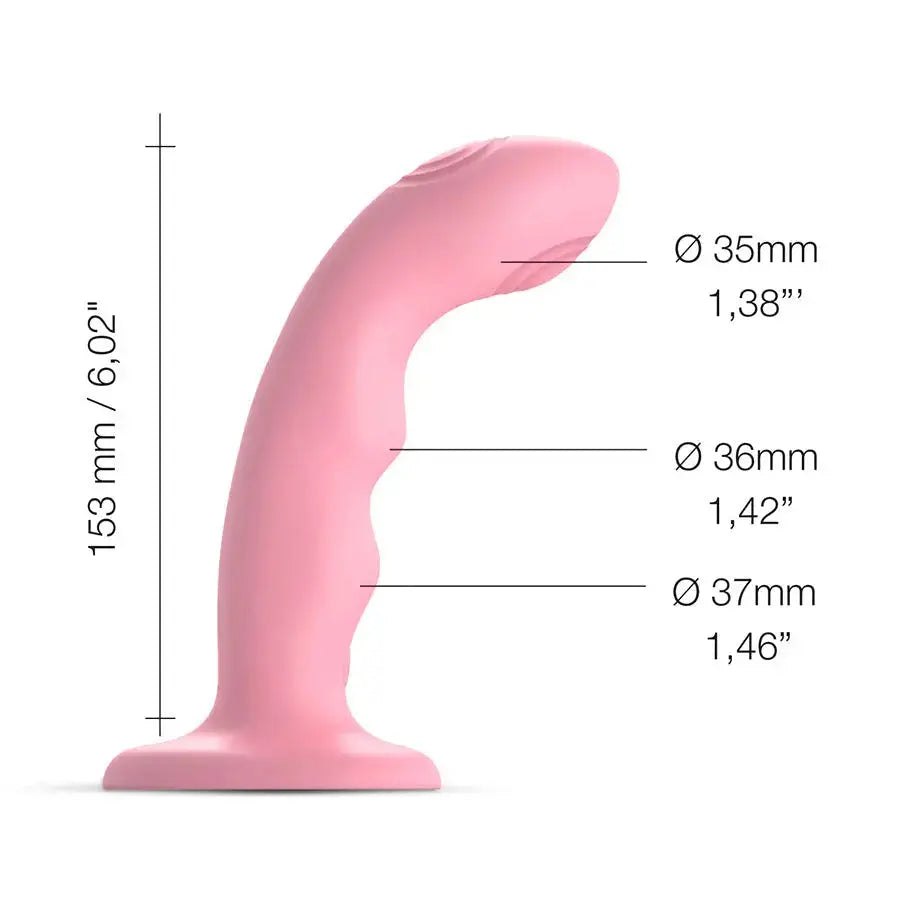 Tapping Dildo Wave Curved Vibrating Dildo – Coral Pink  Curved Dildo