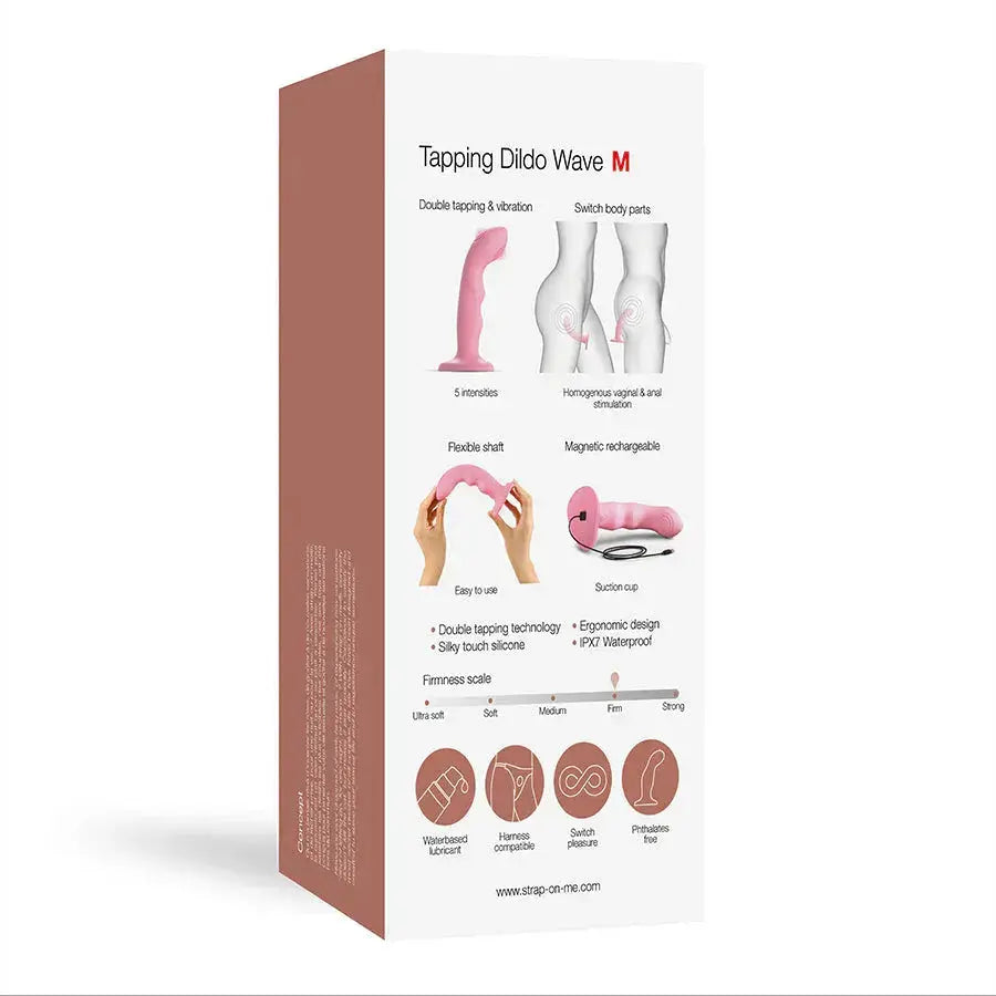 Tapping Dildo Wave Curved Vibrating Dildo – Coral Pink  Curved Dildo