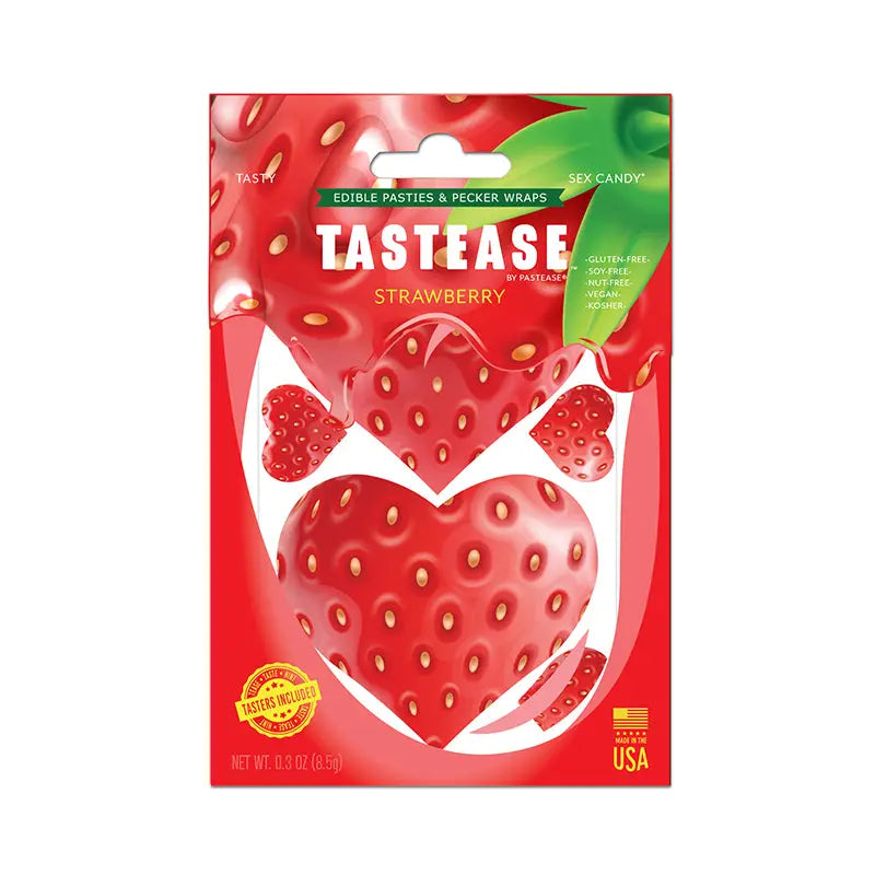 Tastease by Pastease Strawberry Candy Edible Pasties & Pecker Wraps  Lingerie - Pasties and Tassels