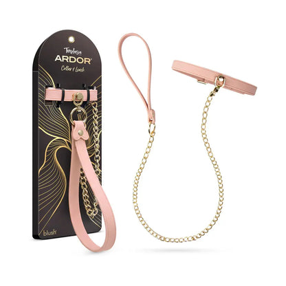 Temptasia Ardor Bondage Collar and Leash - Pink Silicone  Collars and Leads