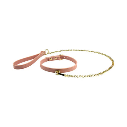 Temptasia Ardor Bondage Collar and Leash - Pink Silicone  Collars and Leads