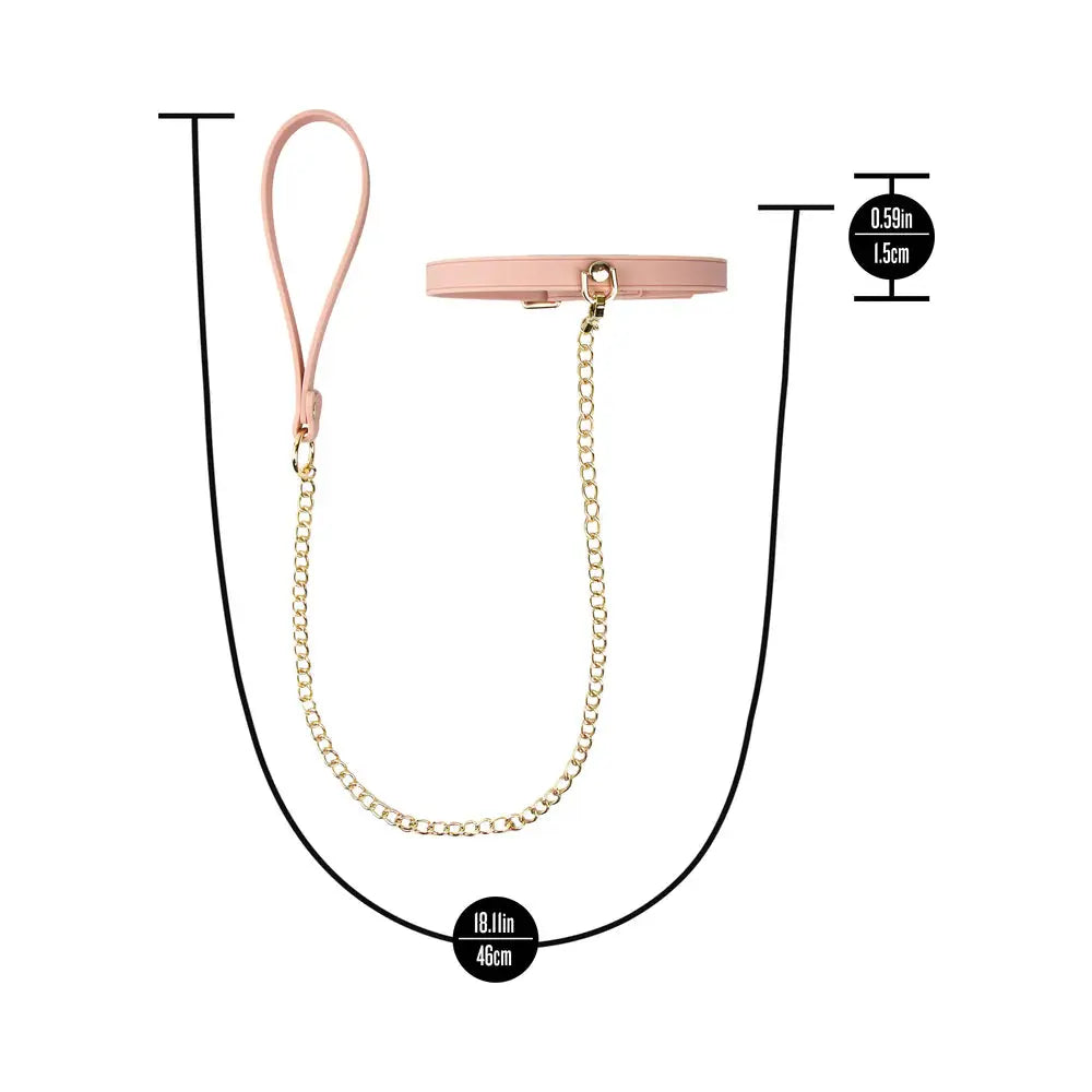 Temptasia Ardor Bondage Collar and Leash - Pink Silicone  Collars and Leads