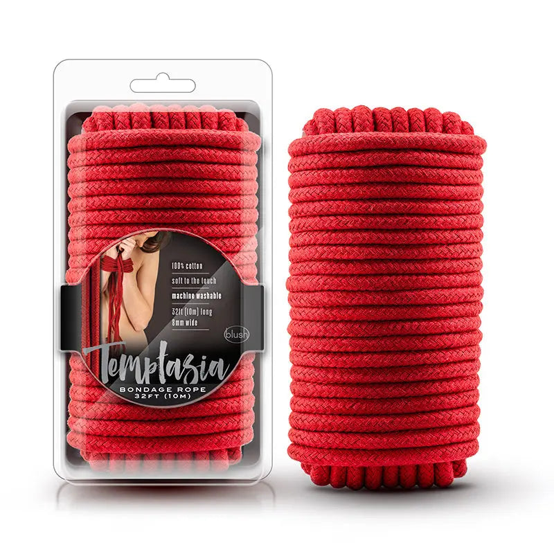 Temptasia Bondage Rope 32 ft. / 10 m Red  Fetish - Cuffs & Restraints