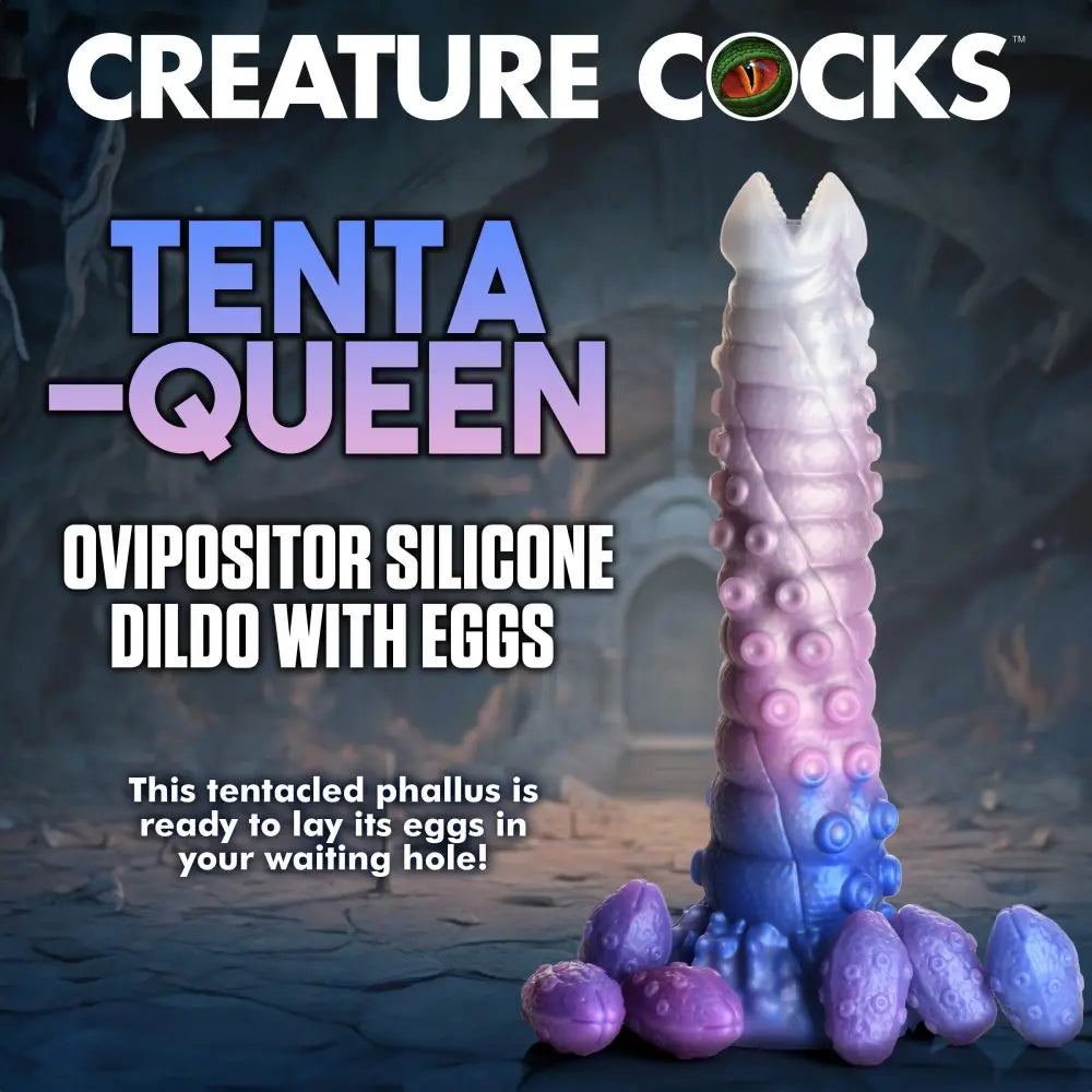 Tenta-Queen Ovipositor Silicone Dildo with Eggs 