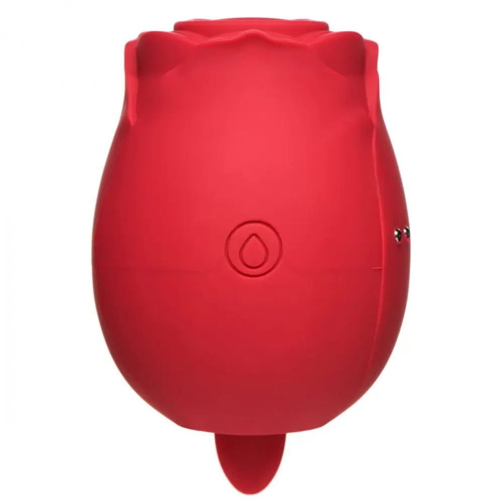 The Double Tease Rose Toy 10X Sucking and Licking Silicone Stimulator  Licking Vibrator