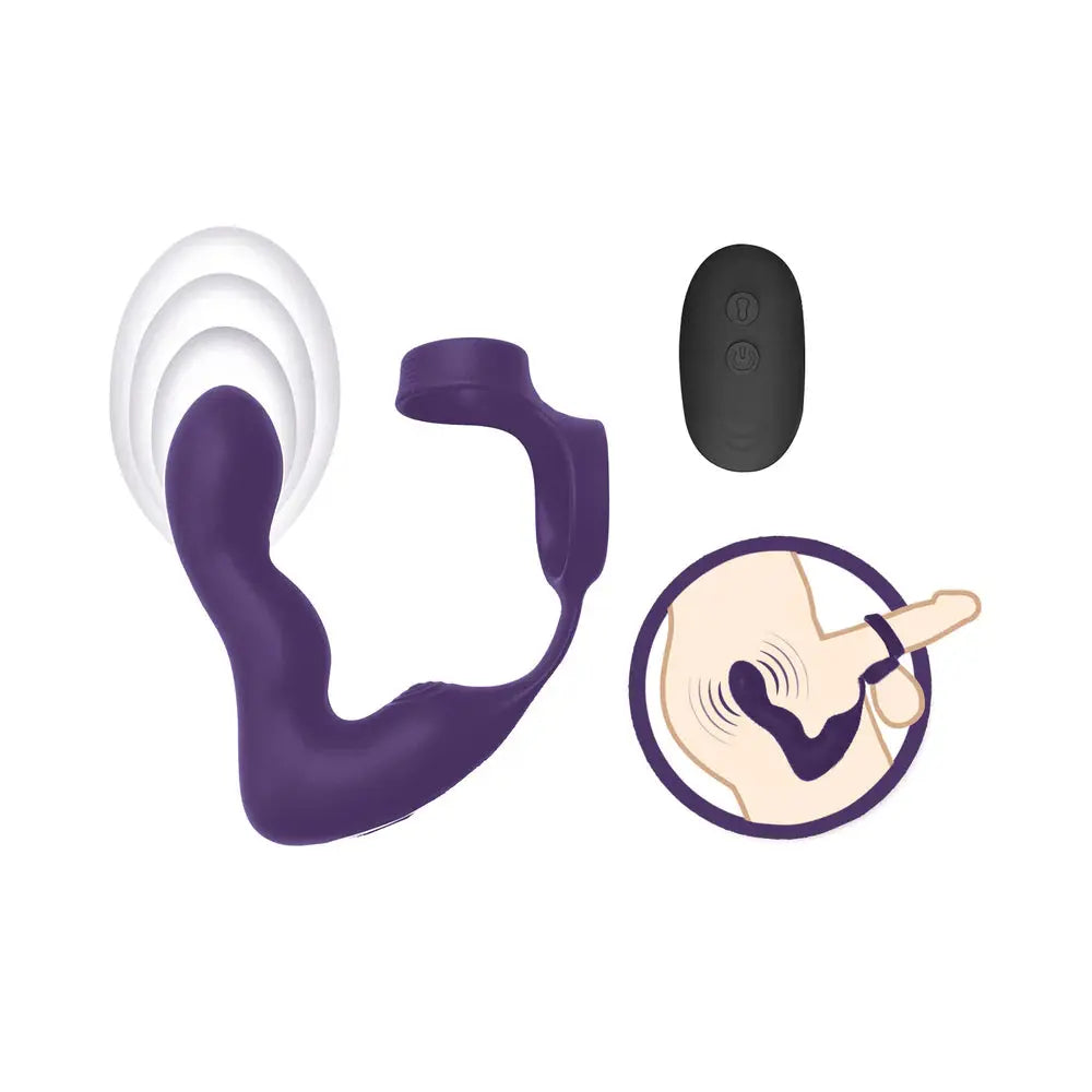 The Royale Inflatable Prostate Vibrator P-Spot Vibe Purple  Anal - Inflatables