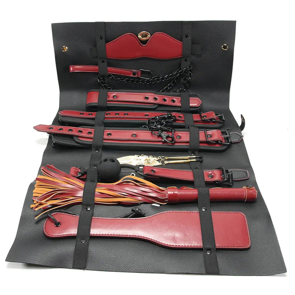 The Traveler Restraint and Bondage Kit Red 10 pcs  Bondage Kits