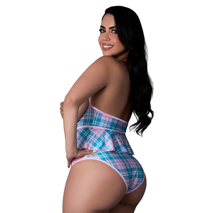 Topless Tutor Sexy Schoolgirl Costume Pink L XL  Lingerie - Costumes