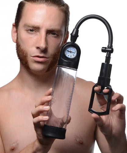 Trigger Penis Pump with Built-in Pressure Gauge  Enlargement Gear and Pumps