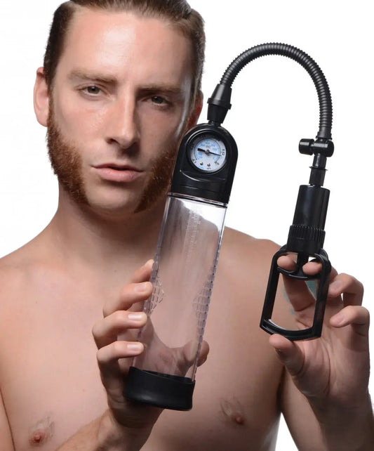 Trigger Penis Pump with Built-in Pressure Gauge  Enlargement Gear and Pumps