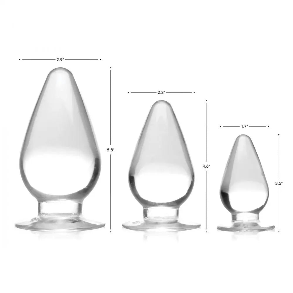 Triple Cones 3 Piece Anal Plug Set - Clear  Anal