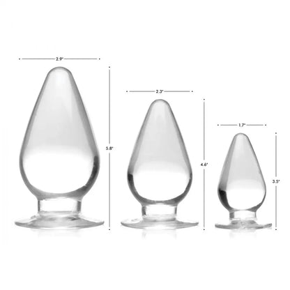 Triple Cones 3 Piece Anal Plug Set - Clear  Anal