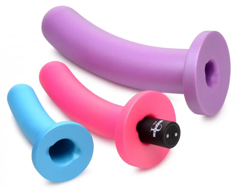 Triple Peg 28X Vibrating Silicone Dildo Set with Remote Control  Vibrating Toys